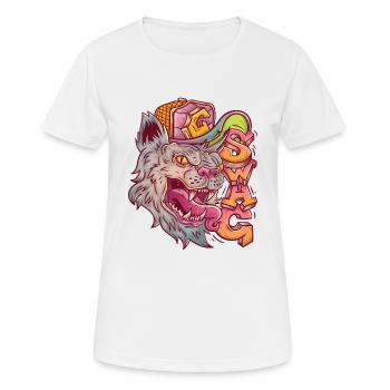 Wild swag cat in graffiti style. - Women's Breathable T-Shirt - white - Front - AI Model Female 172 dark (172cm)