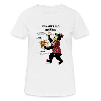 Hipster Berlin-Kreuzberger Bär mit Vegan Döner - Frauen T-Shirt atmungsaktiv - Weiß - Vorne - AI Model Female 172 dark (172cm)
