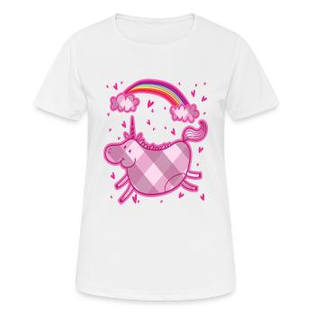 Cadeau rose losange arc-en-ciel licorne potelé - T-shirt respirant Femme - blanc - Devant - AI Model Female 172 dark (172cm)