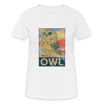 Eule Uhu Vogel Tier Geschenk Nachteule Party Tanz - Frauen T-Shirt atmungsaktiv - Weiß - Vorne - AI Model Female 172 dark (172cm)