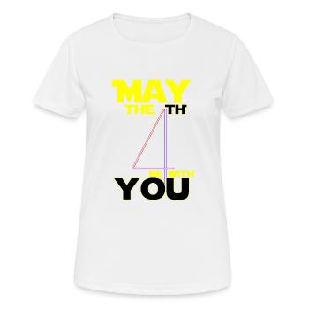 4 Mai Stern Macht Krieg Film Code Geschenk Laser - Frauen T-Shirt atmungsaktiv - Weiß - Vorne - AI Model Female 172 dark (172cm)
