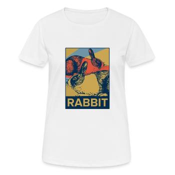 Lapin oreille pop art cadeau pâques animal rebond amusement - T-shirt respirant Femme - blanc - Devant - AI Model Female 172 dark (172cm)