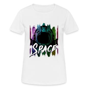 Astronaute Spaceman Space Space Vaisseau spatial - T-shirt respirant Femme - blanc - Devant - AI Model Female 172 dark (172cm)