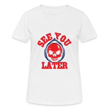 Sensenmann Hölle Teufel Tod Dämon Beerdigung - Frauen T-Shirt atmungsaktiv - Weiß - Vorne - AI Model Female 172 dark (172cm)