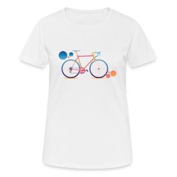Buntes Fahrrad Geschenk zum Geburtstag - Frauen T-Shirt atmungsaktiv - Weiß - Vorne - AI Model Female 172 dark (172cm)