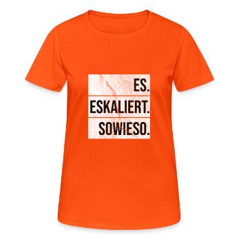 Ça va dégénérer - T-shirt respirant Femme - orange néon - Devant - AI Model Female 172 dark (172cm)