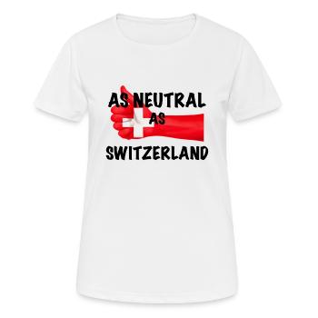 Neutre comme la Suisse - T-shirt respirant Femme - blanc - Devant - AI Model Female 172 dark (172cm)