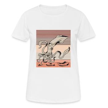 Tintenfisch - Frauen T-Shirt atmungsaktiv - Weiß - Vorne - AI Model Female 172 dark (172cm)
