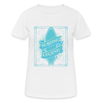 Cool surfboard - Women's Breathable T-Shirt - white - Front - AI Model Female 172 dark (172cm)