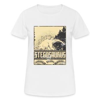 Stegosaurus dinosaure Dinosaruier herbivore - T-shirt respirant Femme - blanc - Devant - AI Model Female 172 dark (172cm)