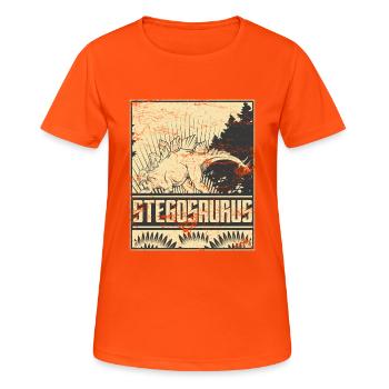 Stegosaurus dinosaur Dinosaruier herbivore - Women's Breathable T-Shirt - neon orange - Front - AI Model Female 172 dark (172cm)