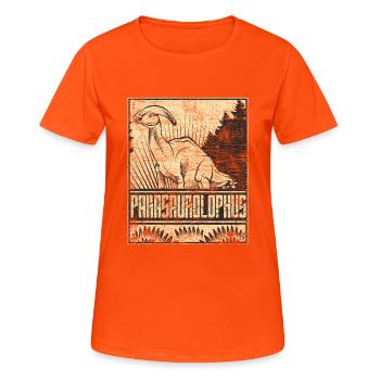 Parasaurolophus dinosaur Dinosaruier herbivore - Women's Breathable T-Shirt - neon orange - Front - AI Model Female 172 dark (172cm)