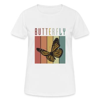 Butterfly - Frauen T-Shirt atmungsaktiv - Weiß - Vorne - AI Model Female 172 dark (172cm)
