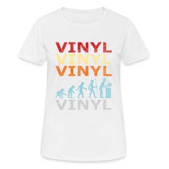 Retro Vintage Evolution DJ Vinyl Schallplatte - Frauen T-Shirt atmungsaktiv - Weiß - Vorne - AI Model Female 172 dark (172cm)