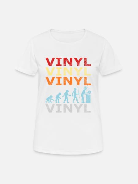 Retro Vintage Evolution DJ Vinyl Record - Women's Breathable T-Shirt - white
