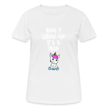 Ne pas grandir c'est une licorne licorne - T-shirt respirant Femme - blanc - Devant - AI Model Female 172 dark (172cm)