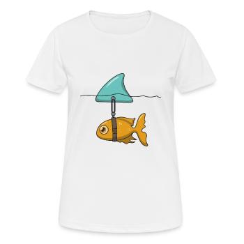 Goldfish with shark fin - Women's Breathable T-Shirt - white - Front - AI Model Female 172 dark (172cm)