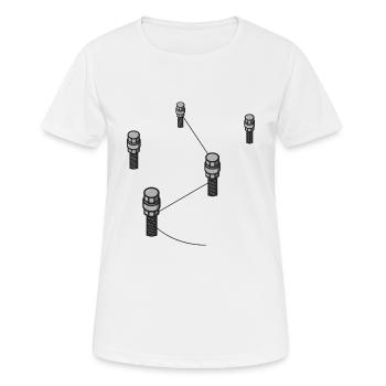 Schrauben mit Draht - Comic Kunst für Schrauber - Frauen T-Shirt atmungsaktiv - Weiß - Vorne - AI Model Female 172 dark (172cm)