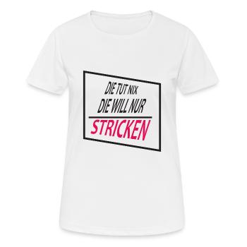 Stricken - Frauen T-Shirt atmungsaktiv - Weiß - Vorne - AI Model Female 172 dark (172cm)