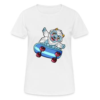 yeti Skateboard - Frauen T-Shirt atmungsaktiv - Weiß - Vorne - AI Model Female 172 dark (172cm)