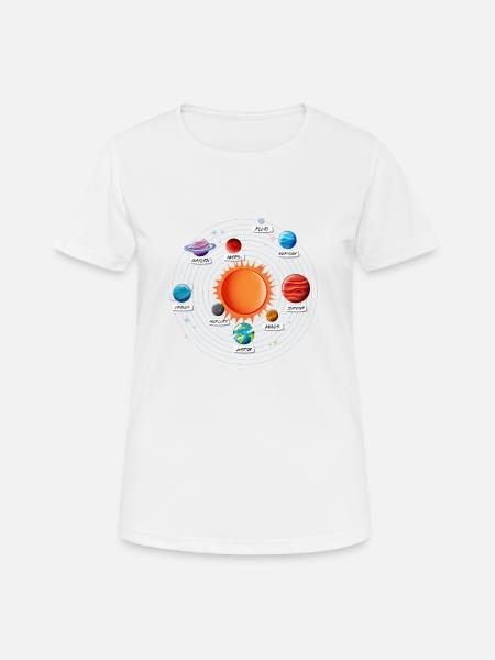 Solar System Planets Astronomy Gift - Women's Breathable T-Shirt - white