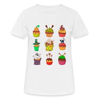 Halloween cupcake muffin cake baking sweets - Women's Breathable T-Shirt - white - Front - AI Model Female 172 dark (172cm)