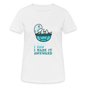 Tortue disant drôle animal de reptile embarrassant - T-shirt respirant Femme - blanc - Devant - AI Model Female 172 dark (172cm)