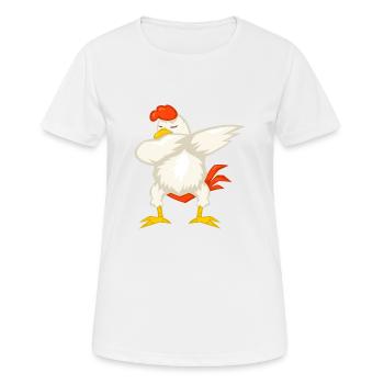 Dabbing Dab Huhn Hühner Hühnerstall Geschenk - Frauen T-Shirt atmungsaktiv - Weiß - Vorne - AI Model Female 172 dark (172cm)