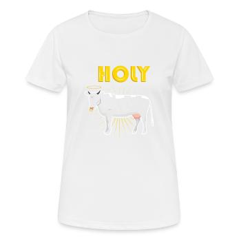 Caricature de vache fermière - T-shirt respirant Femme - blanc - Devant - AI Model Female 172 dark (172cm)