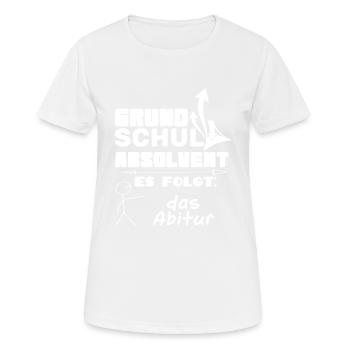 Elementary school graduation, now comes the high school diploma - Women's Breathable T-Shirt - white - Front - AI Model Female 172 dark (172cm)