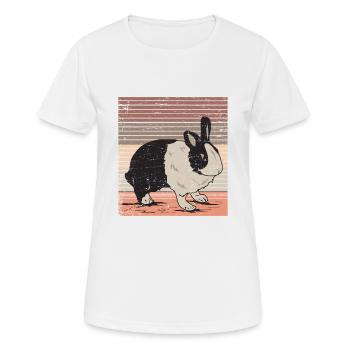 lapin néerlandais - T-shirt respirant Femme - blanc - Devant - AI Model Female 172 dark (172cm)