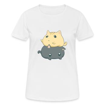 Chaton Chaton Chaton Chat - T-shirt respirant Femme - blanc - Devant - AI Model Female 172 dark (172cm)