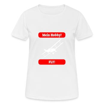 FLIEGEN - Frauen T-Shirt atmungsaktiv - Weiß - Vorne - AI Model Female 172 dark (172cm)