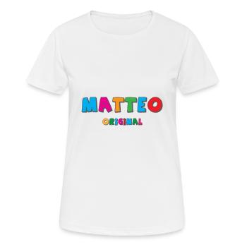 Matteo - Frauen T-Shirt atmungsaktiv - Weiß - Vorne - AI Model Female 172 dark (172cm)