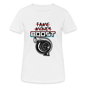 Boost Turbo Cars Tuning - T-shirt respirant Femme - blanc - Devant - AI Model Female 172 dark (172cm)