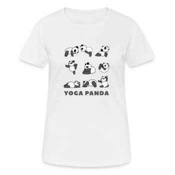 Yoga Panda Tier süße namaste Lotos Geschenkidee - Frauen T-Shirt atmungsaktiv - Weiß - Vorne - AI Model Female 172 dark (172cm)