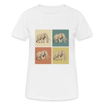 Pop-Art Elefant - Frauen T-Shirt atmungsaktiv - Weiß - Vorne - AI Model Female 172 dark (172cm)