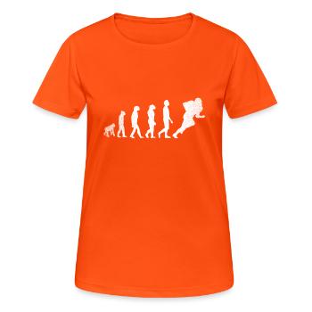 Football Evolution American Football Geschenk - Frauen T-Shirt atmungsaktiv - Neonorange - Vorne - AI Model Female 172 dark (172cm)
