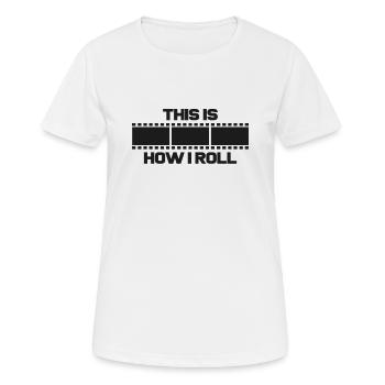 Fotografie - Frauen T-Shirt atmungsaktiv - Weiß - Vorne - AI Model Female 172 dark (172cm)