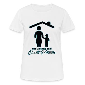 Understand this - Climate Protection - Women's Breathable T-Shirt - white - Front - AI Model Female 172 dark (172cm)