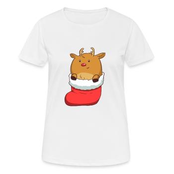 Rentier Christmas - Frauen T-Shirt atmungsaktiv - Weiß - Vorne - AI Model Female 172 dark (172cm)