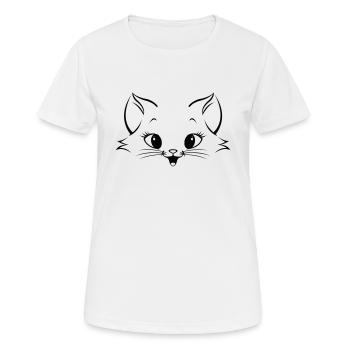 Chat mignon - T-shirt respirant Femme - blanc - Devant - AI Model Female 172 dark (172cm)