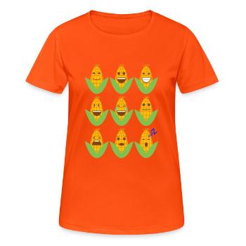 Corn Emojis - Women's Breathable T-Shirt - neon orange - Front - AI Model Female 172 dark (172cm)