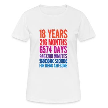 18 years old gift - Women's Breathable T-Shirt - white - Front - AI Model Female 172 dark (172cm)