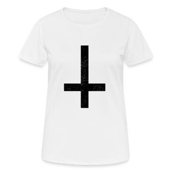 Petruskreuz Kruzefix Satan Teufel Reversed - Women's Breathable T-Shirt - white - Front - AI Model Female 172 dark (172cm)