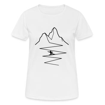Snowboard - Frauen T-Shirt atmungsaktiv - Weiß - Vorne - AI Model Female 172 dark (172cm)
