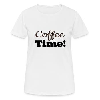 Café temps café d - T-shirt respirant Femme - blanc - Devant - AI Model Female 172 dark (172cm)