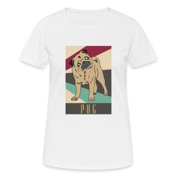 Mops - Frauen T-Shirt atmungsaktiv - Weiß - Vorne - AI Model Female 172 dark (172cm)
