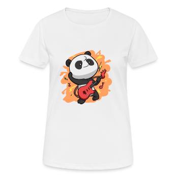 Panda Gitarrist - Frauen T-Shirt atmungsaktiv - Weiß - Vorne - AI Model Female 172 dark (172cm)
