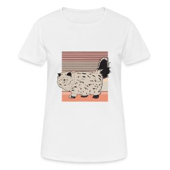 Chat grincheux rétro - T-shirt respirant Femme - blanc - Devant - AI Model Female 172 dark (172cm)